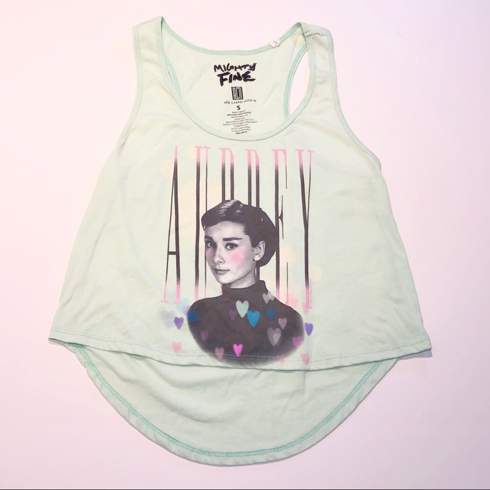 Mint Audrey Hepburn Heart Hi Low Tank